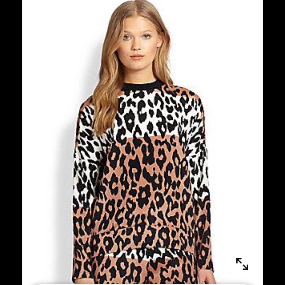 Derek Lam leopard color block blouse